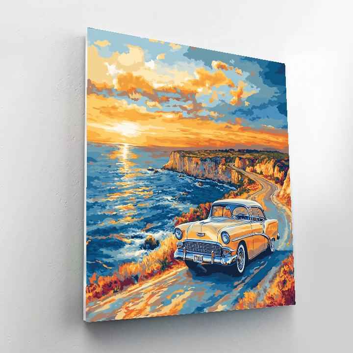 Poster Inspired Vintage Roadster DIY paint by numbers