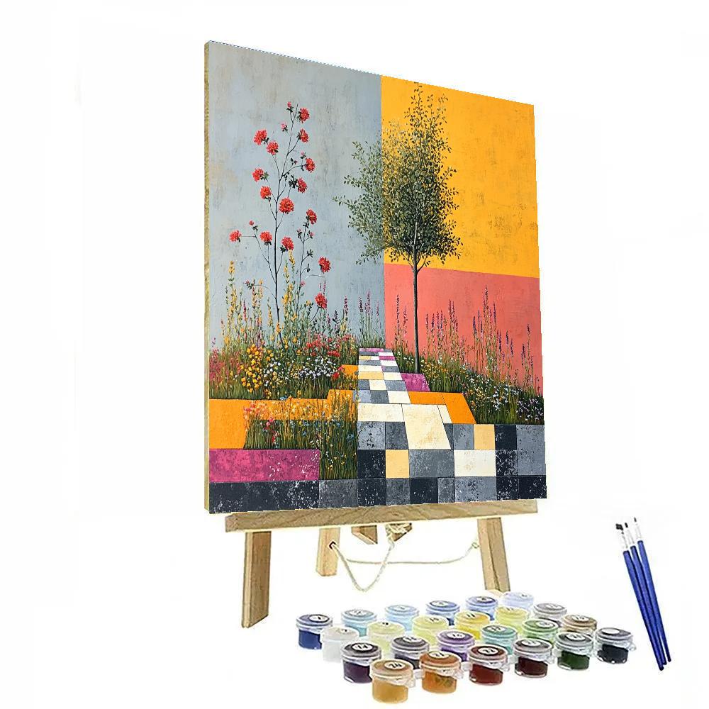Paul Klee Inspired Garden Blueprint DIY paint by numbers