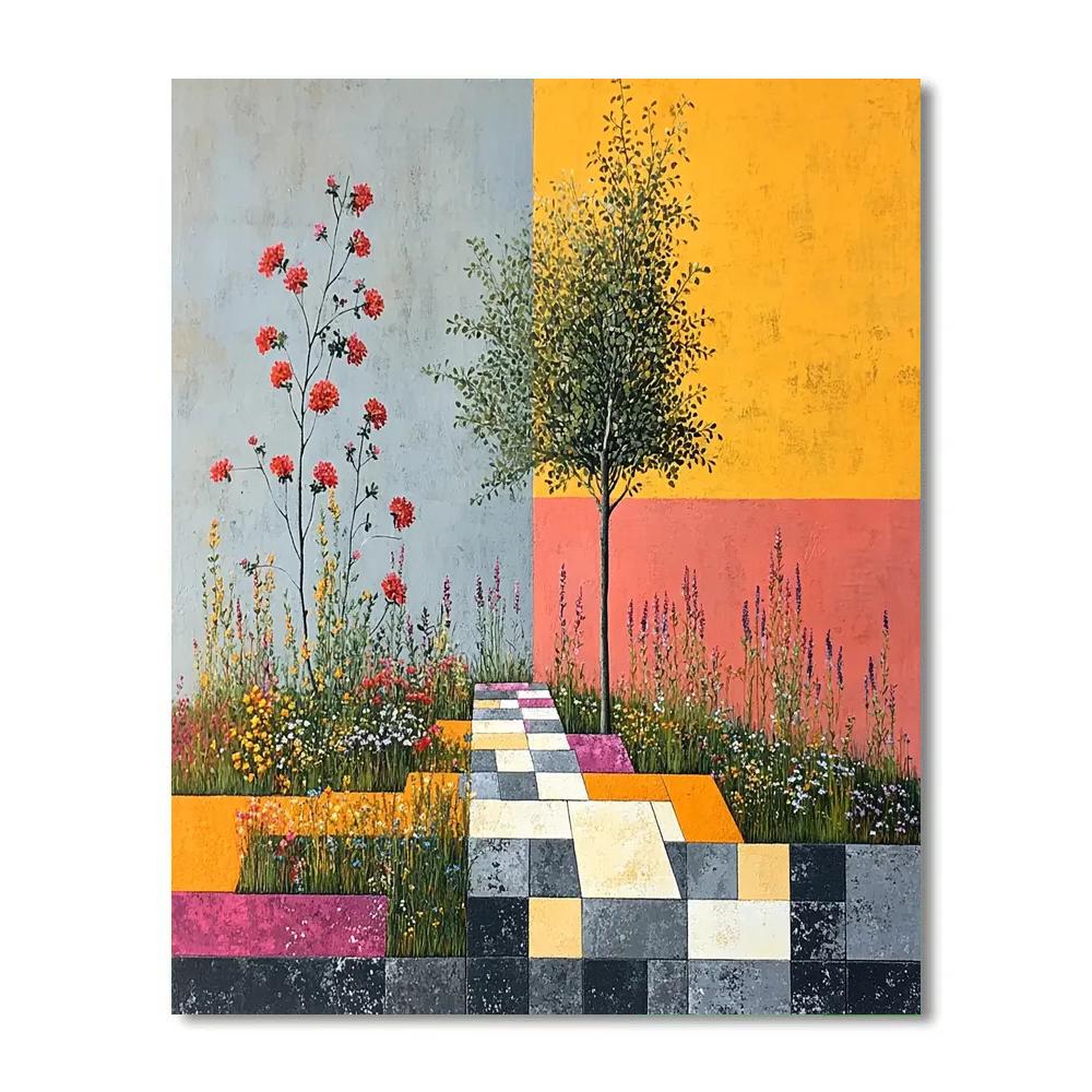 Paul Klee Inspired Garden Blueprint DIY paint by numbers