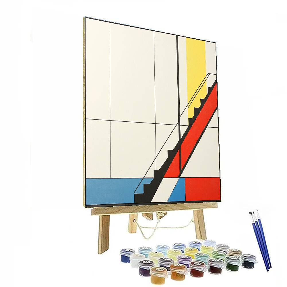 Mondrian Inspired Harbor Grid Paint by numbers art