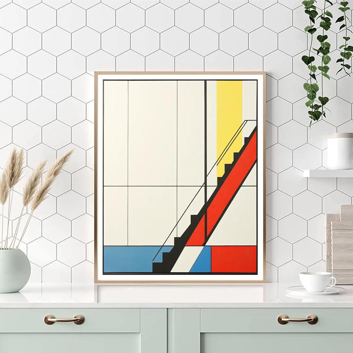 Mondrian Inspired Harbor Grid Paint by numbers art