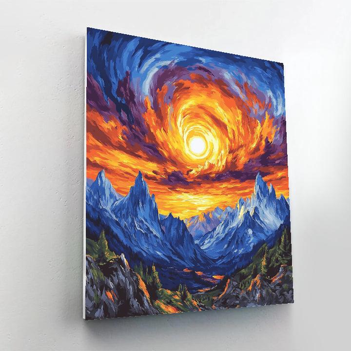 Van Gogh Inspired Mountain Sunset Paint by numbers kits