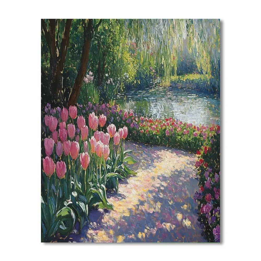 Monet Inspired Garden In Bloom paint by color