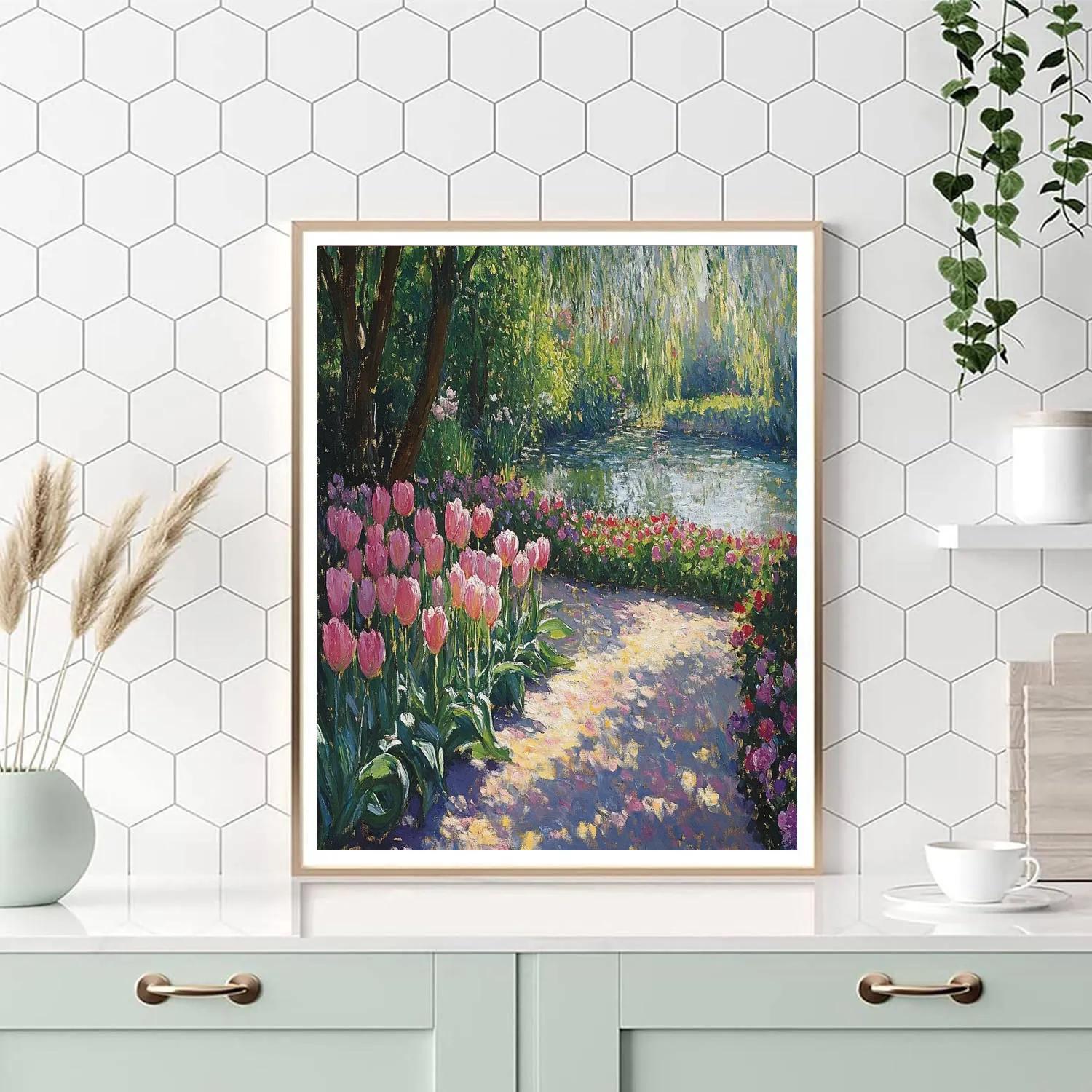 Monet Inspired Garden In Bloom paint by color