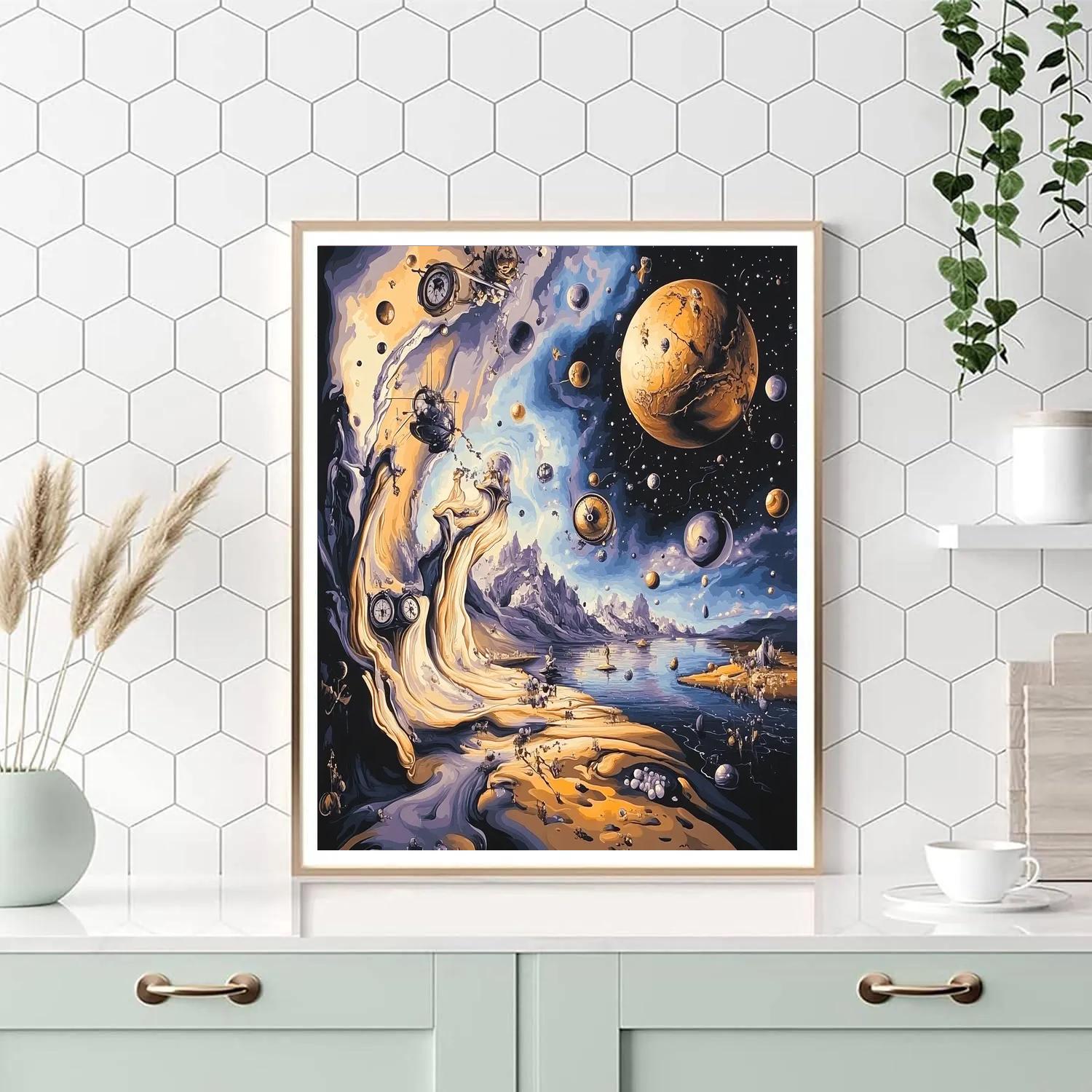 Salvador Dali Inspired Surreal Space Dream Numbered painting kits