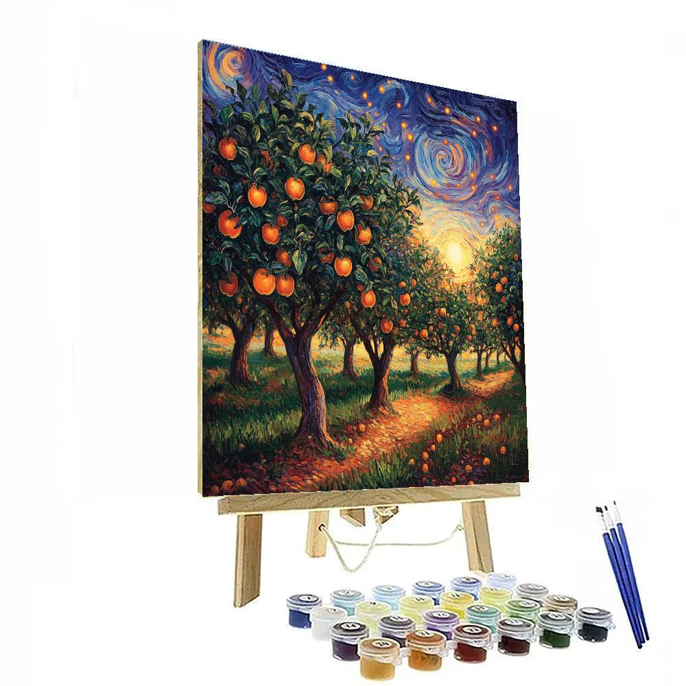 Van Gogh Inspired Twilight Orchard DIY paint by numbers