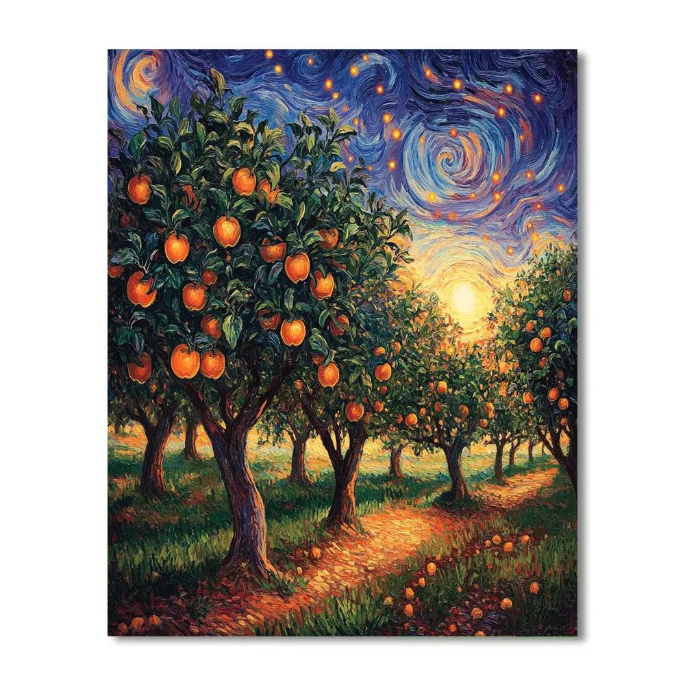 Van Gogh Inspired Twilight Orchard DIY paint by numbers