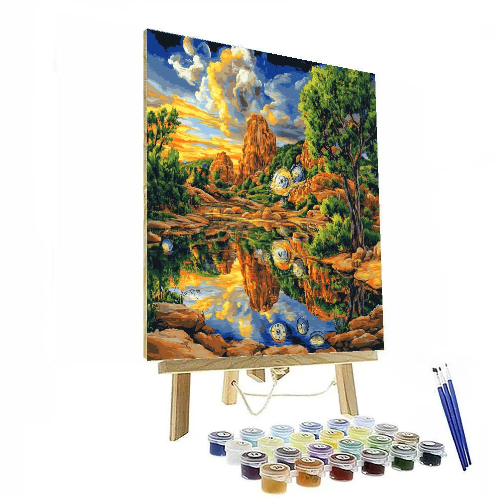 Dali Inspired Surreal Reflections paint by number