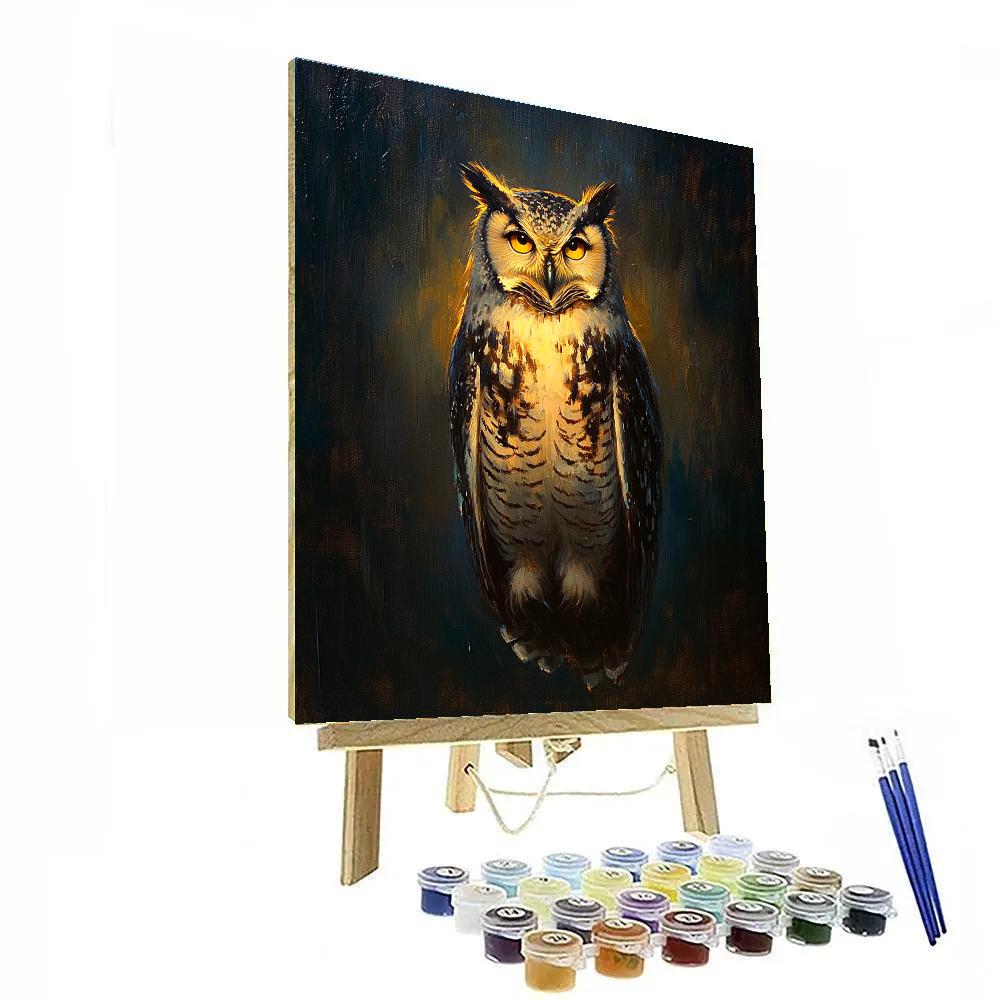 Caravaggio Inspired Nocturnal Owl painting number kit
