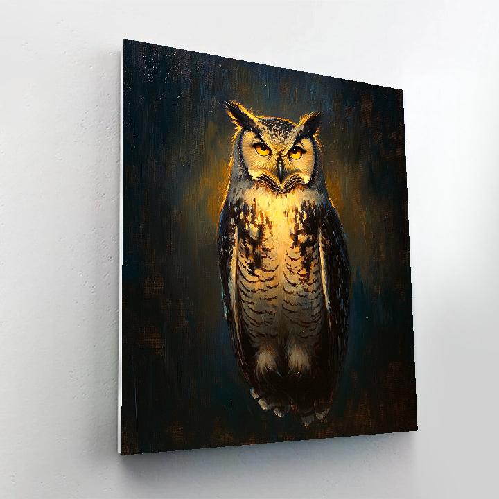 Caravaggio Inspired Nocturnal Owl painting number kit