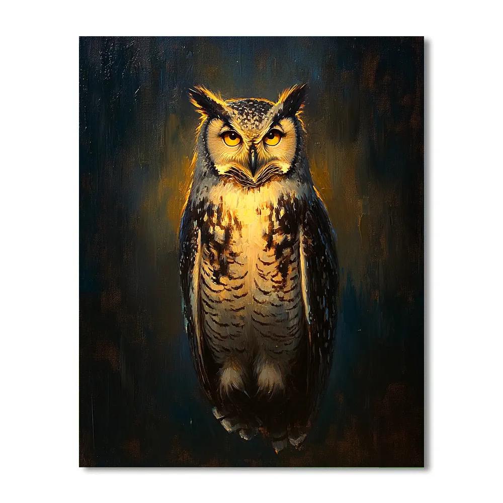 Caravaggio Inspired Nocturnal Owl painting number kit