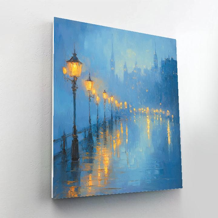 Monet Inspired Foggy Citylights paint by number