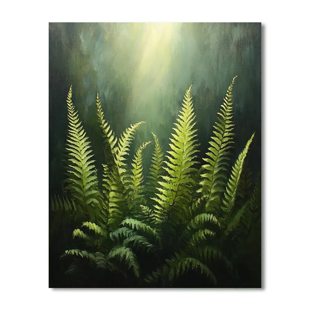Caravaggio Inspired Whispering Ferns paint by color
