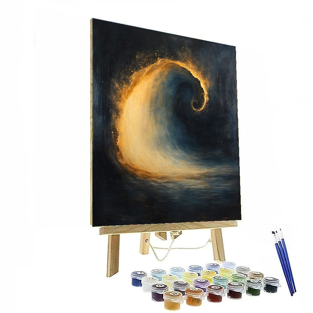 Caravaggio Inspired Celestial Nebula Veil Number painting