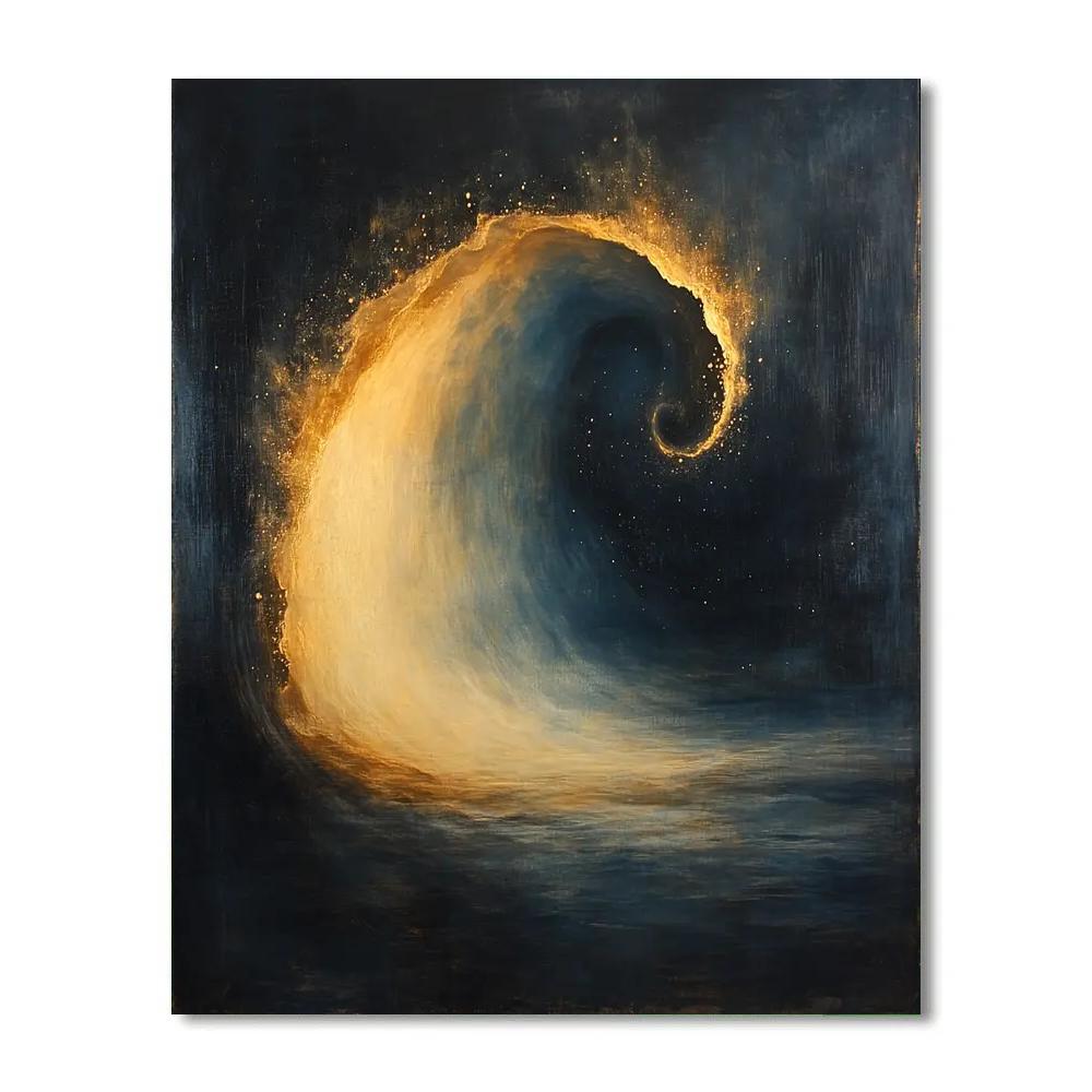 Caravaggio Inspired Celestial Nebula Veil Number painting