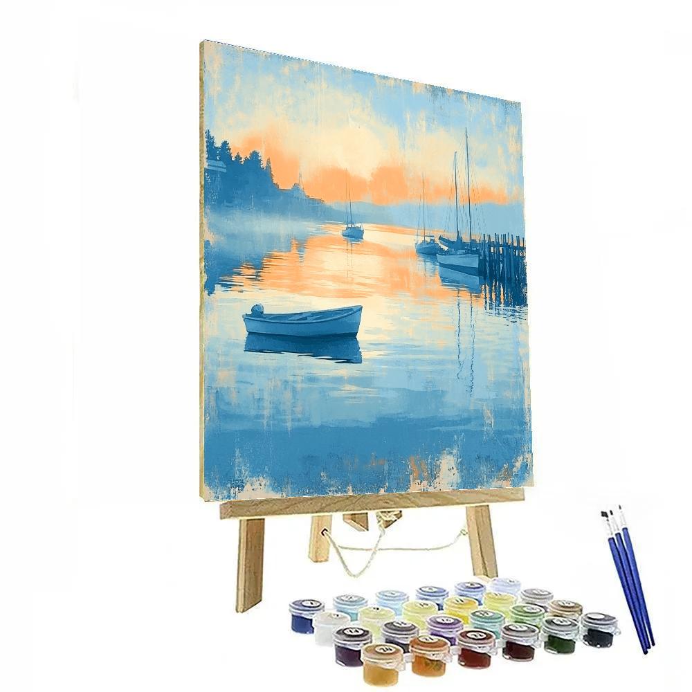 Edgar Degas Inspired Quiet Harbor Reflections DIY paint by numbers
