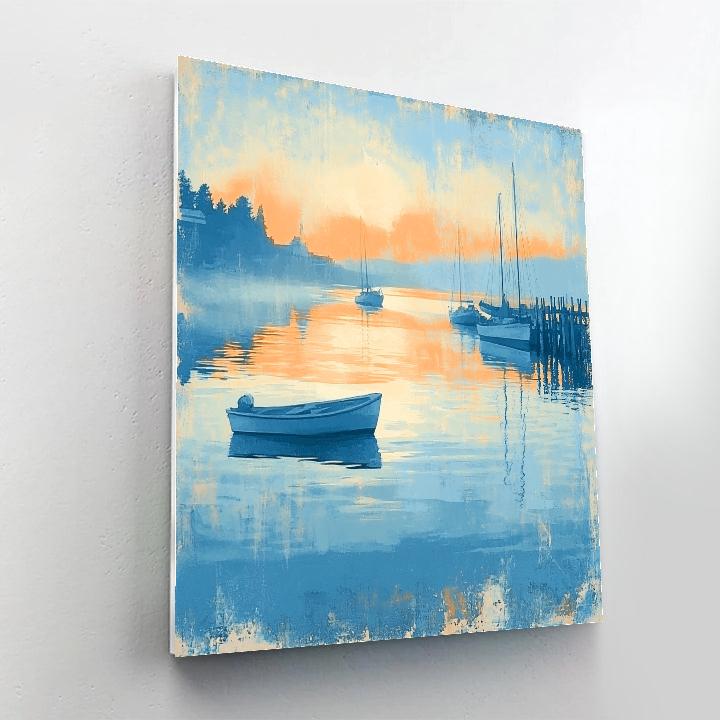 Edgar Degas Inspired Quiet Harbor Reflections DIY paint by numbers