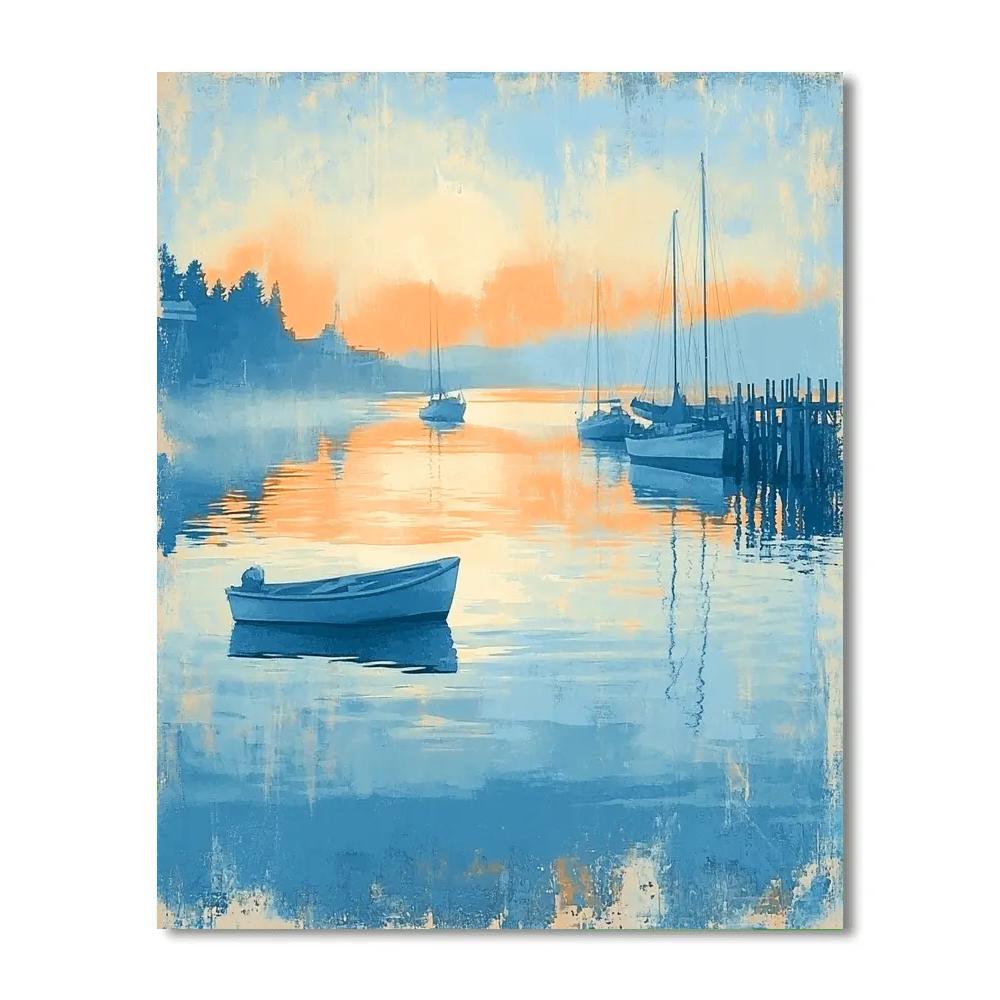 Edgar Degas Inspired Quiet Harbor Reflections DIY paint by numbers