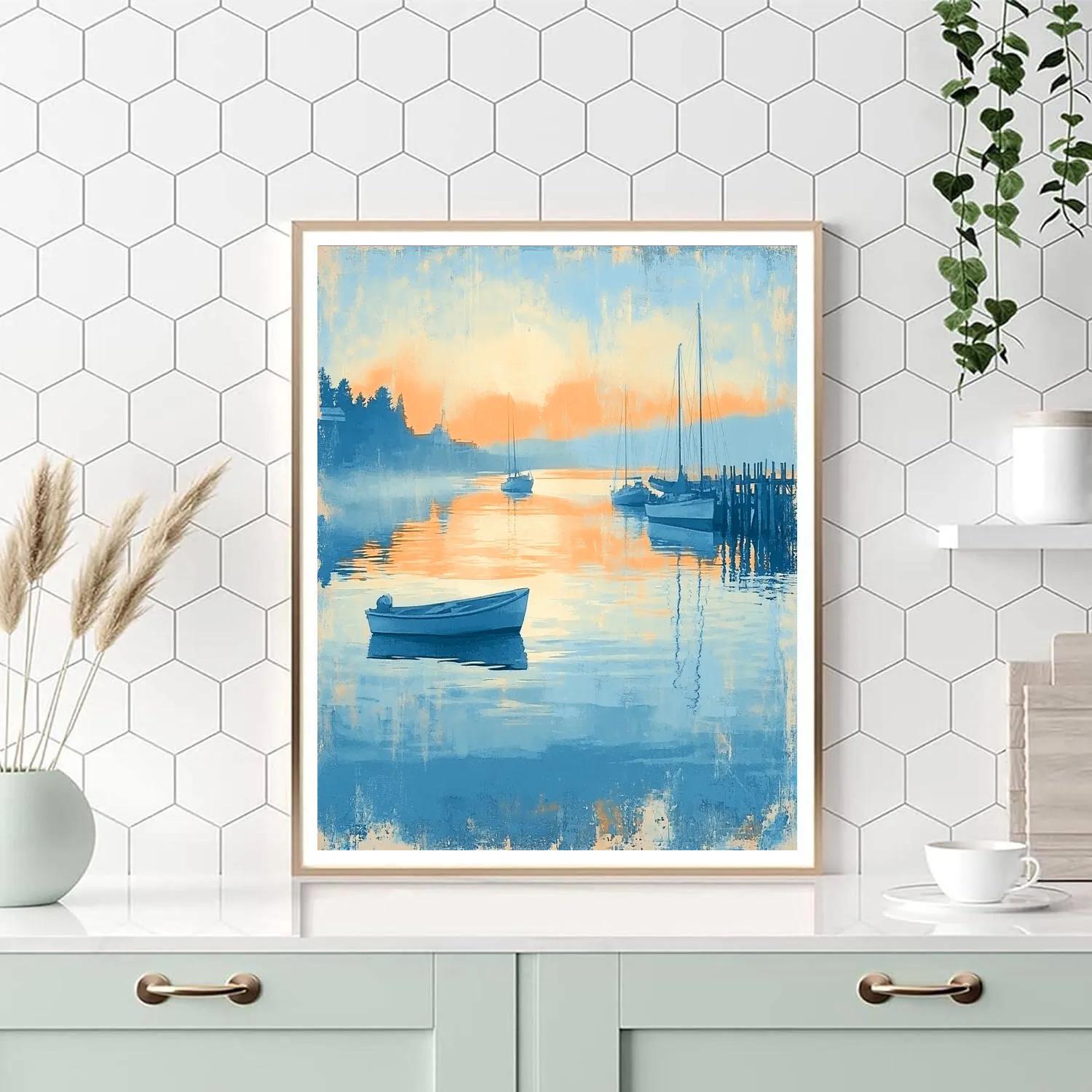 Edgar Degas Inspired Quiet Harbor Reflections DIY paint by numbers