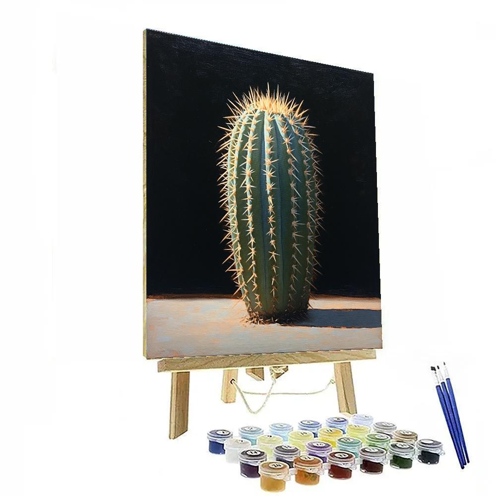 Caravaggio Inspired Desert Cactus Contrast DIY paint by numbers