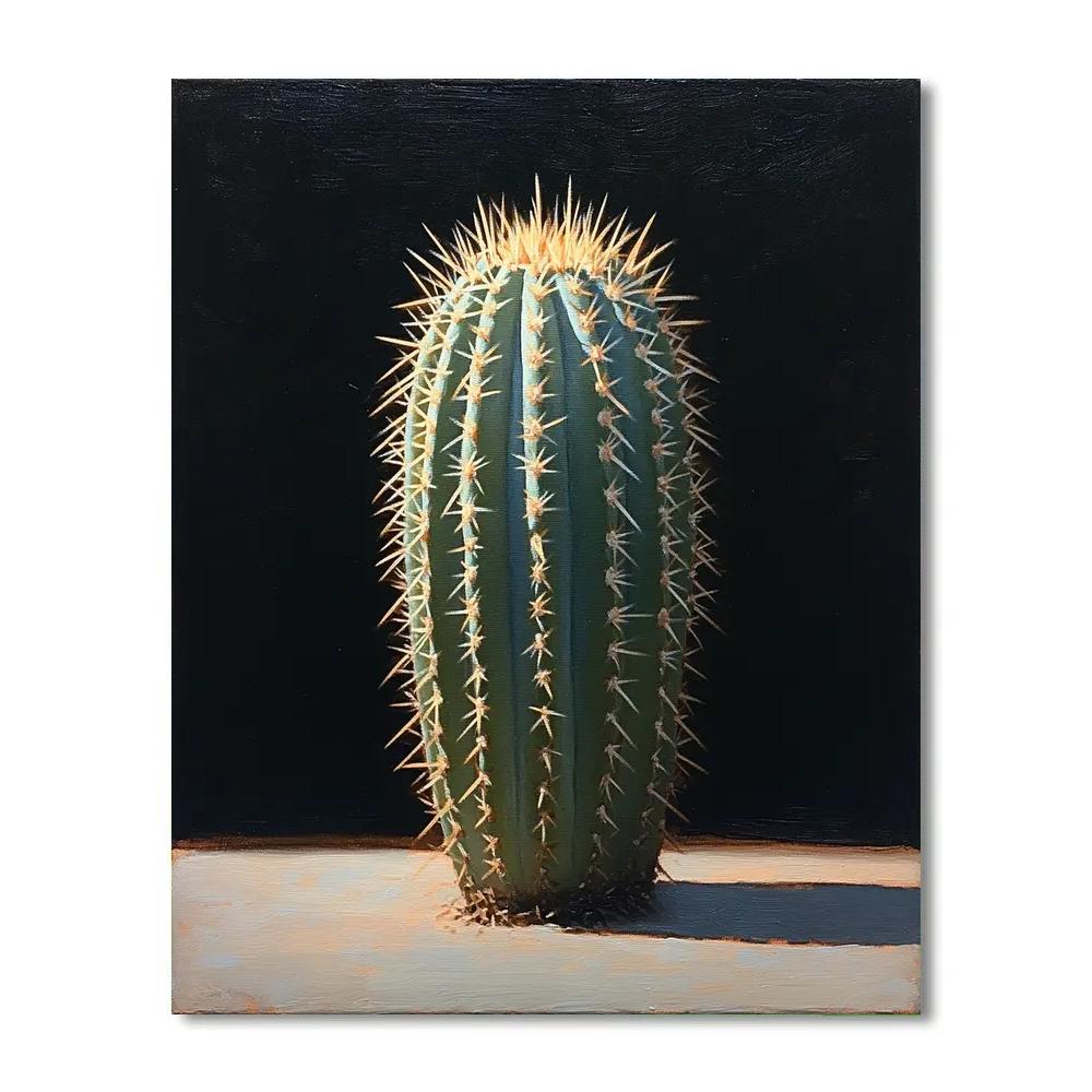 Caravaggio Inspired Desert Cactus Contrast DIY paint by numbers