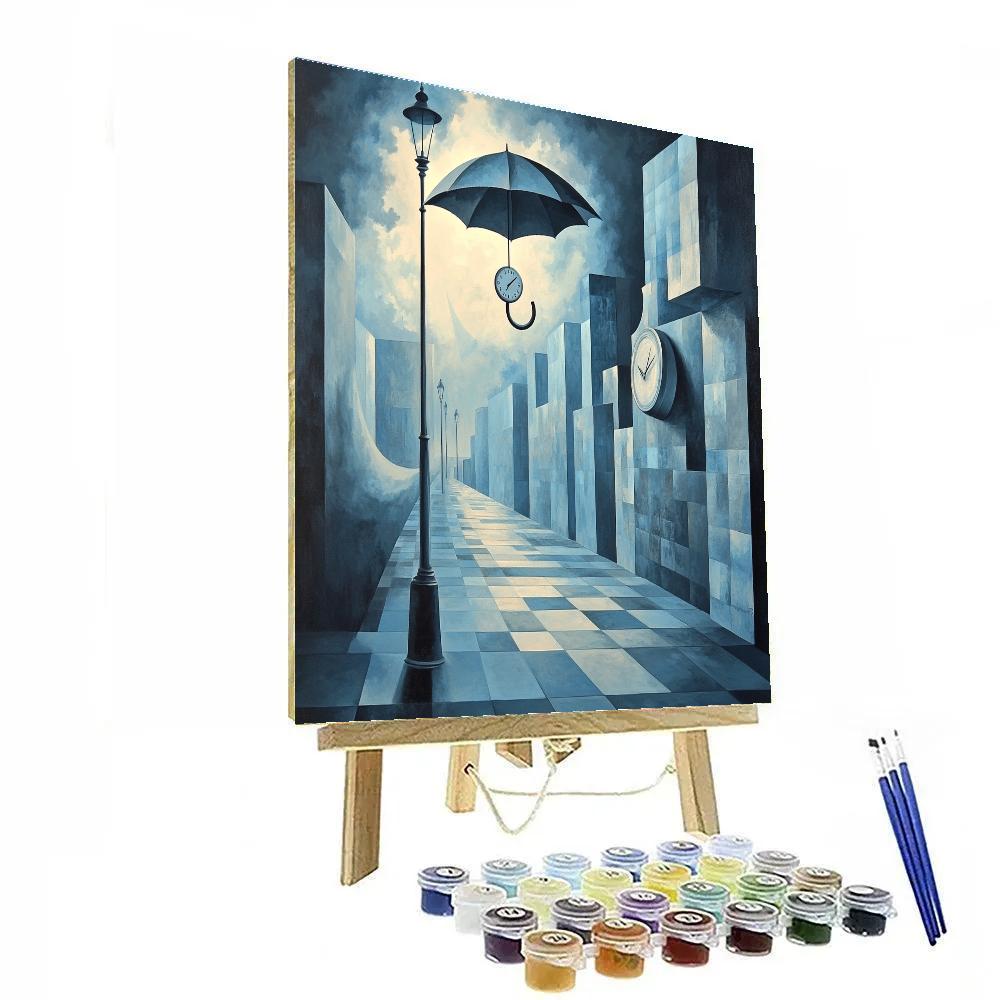 Magritte Inspired Silent Streets paint by number