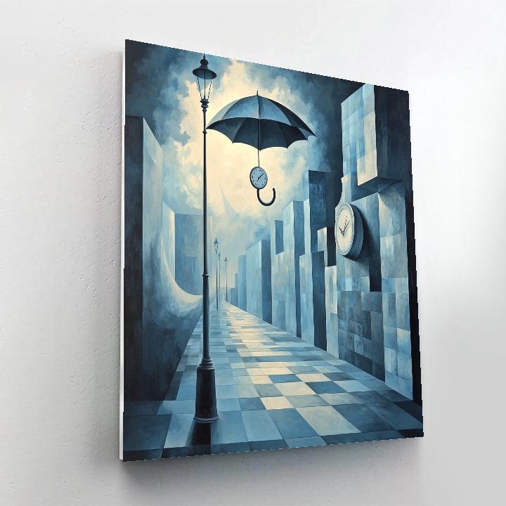 Magritte Inspired Silent Streets paint by number