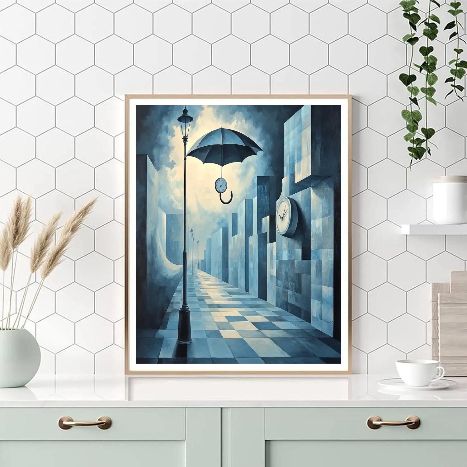 Magritte Inspired Silent Streets paint by number