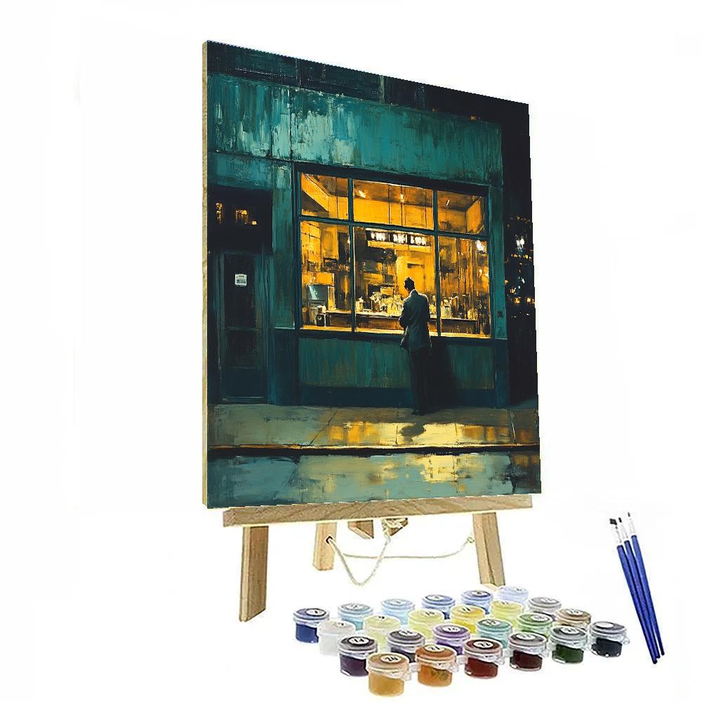 Edward Hopper Inspired Late Night Cafe Numbered painting kits