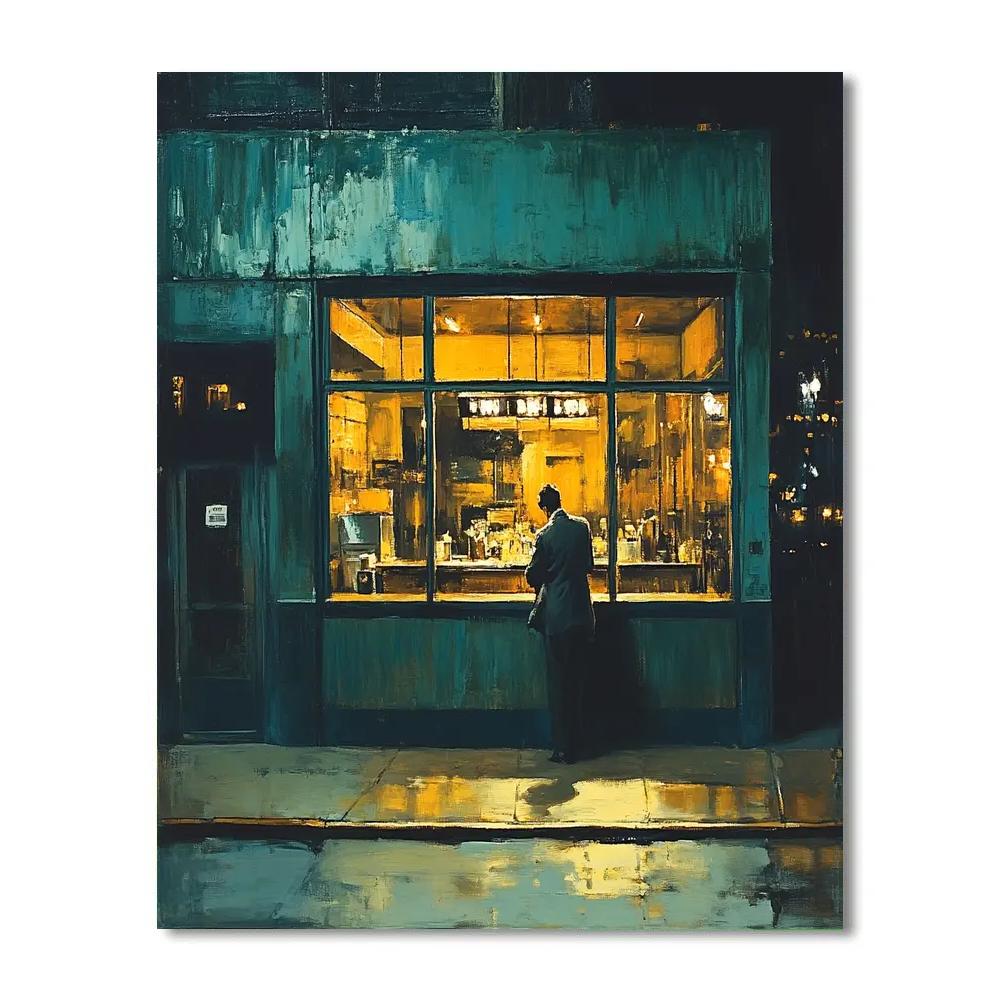 Edward Hopper Inspired Late Night Cafe Numbered painting kits