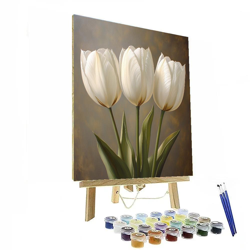 Caravaggio Inspired Twilight Tulip Trio paint by number