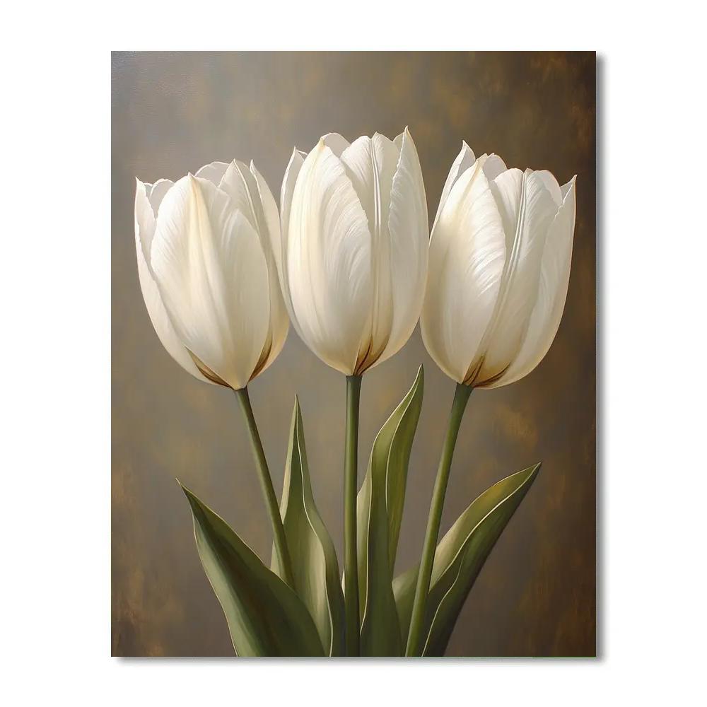 Caravaggio Inspired Twilight Tulip Trio paint by number