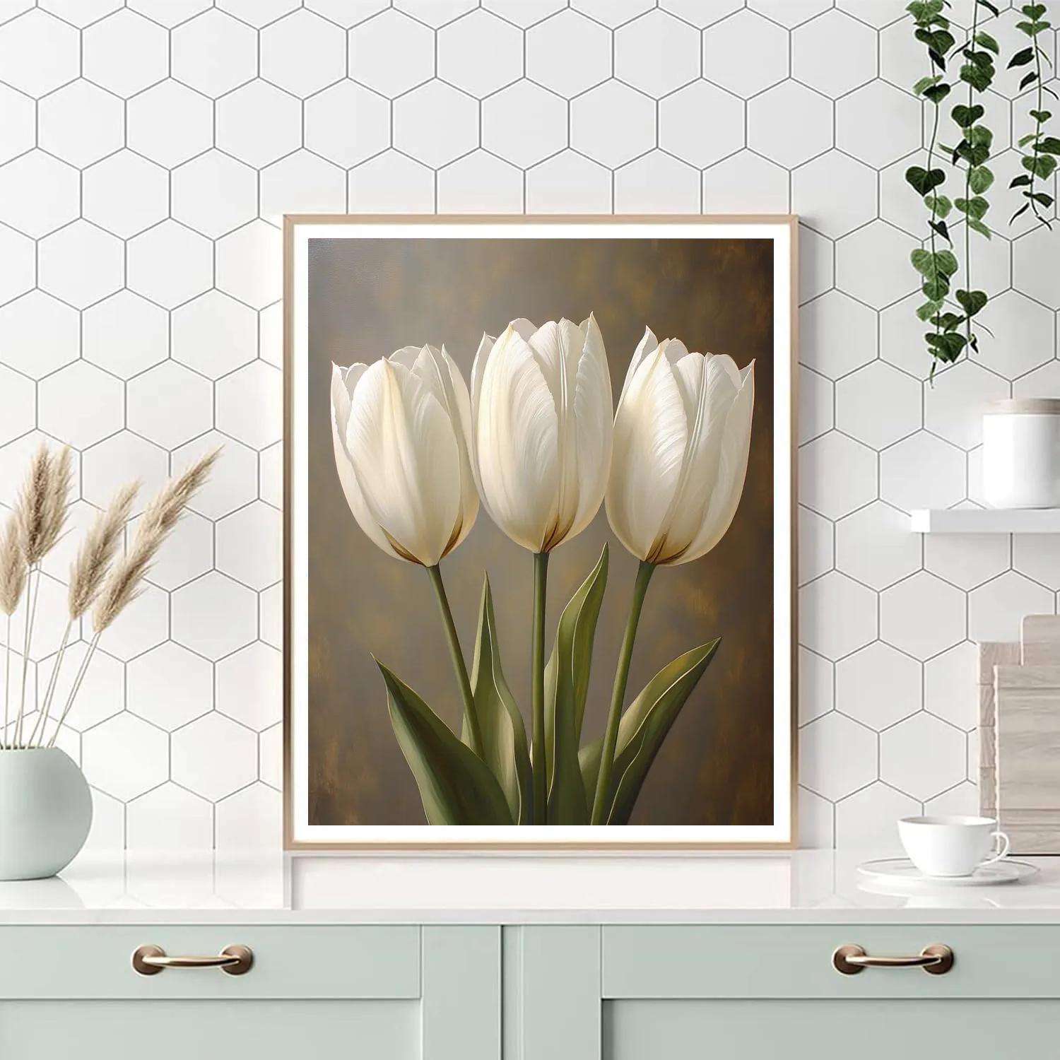 Caravaggio Inspired Twilight Tulip Trio paint by number