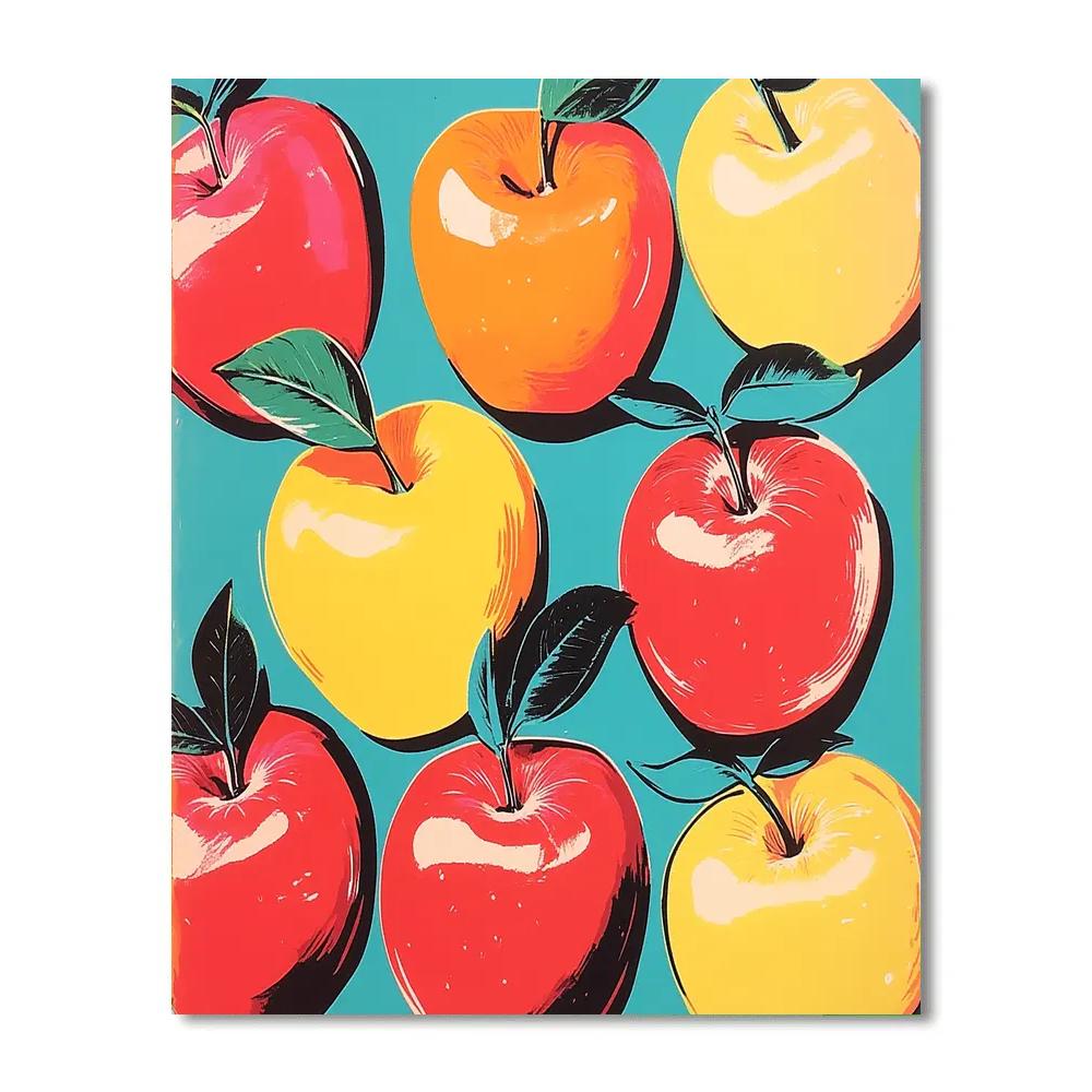 Warhol Inspired Pop Fruit Number painting