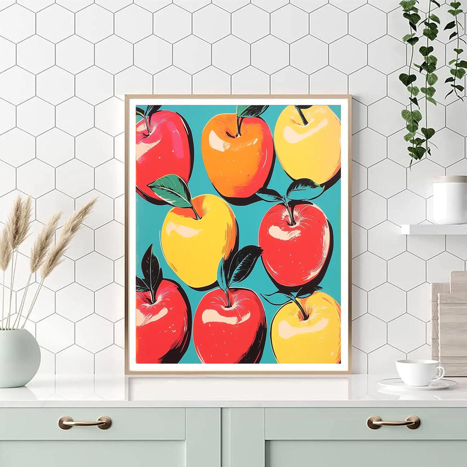 Warhol Inspired Pop Fruit Number painting