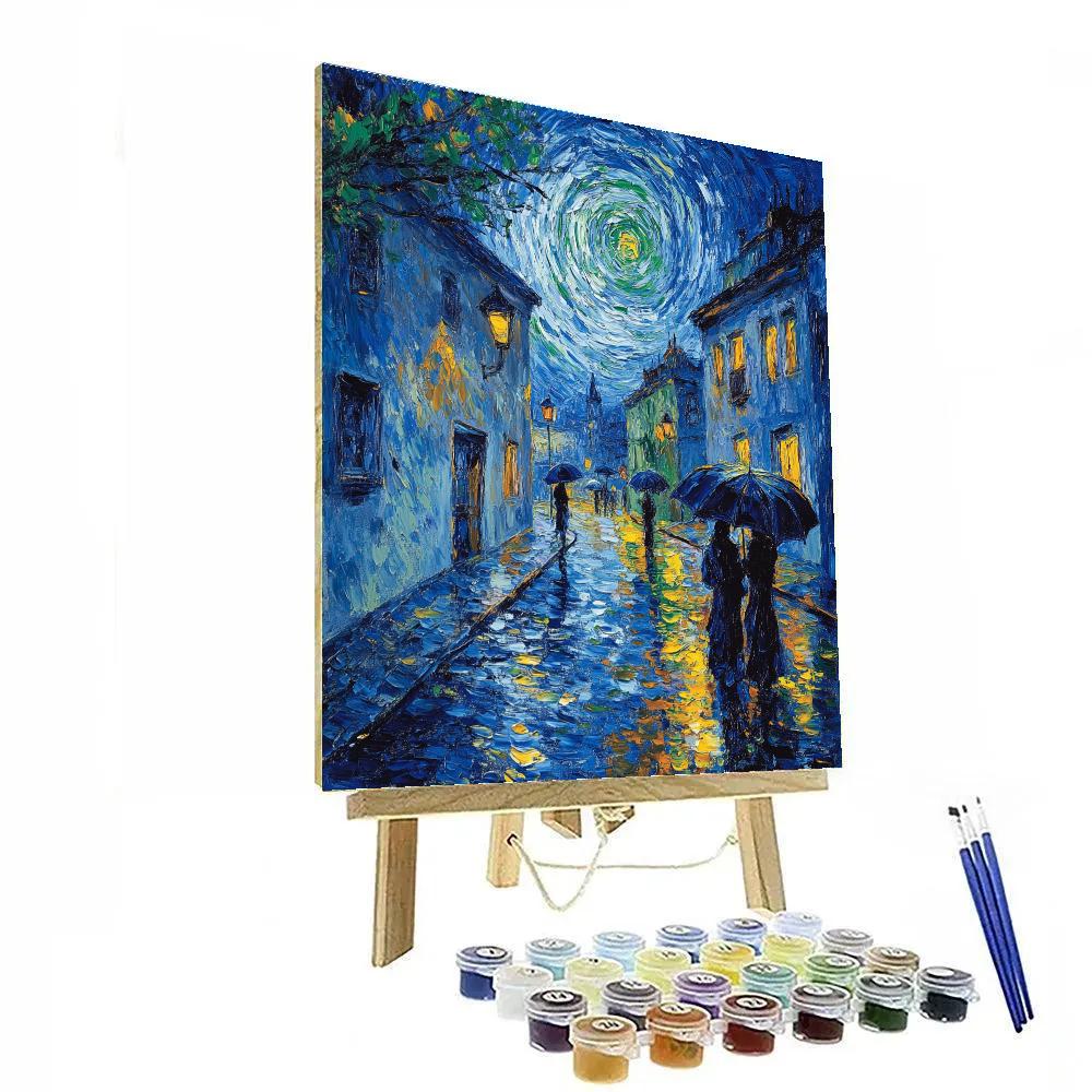 Munch Inspired Evening Rain DIY paint by numbers