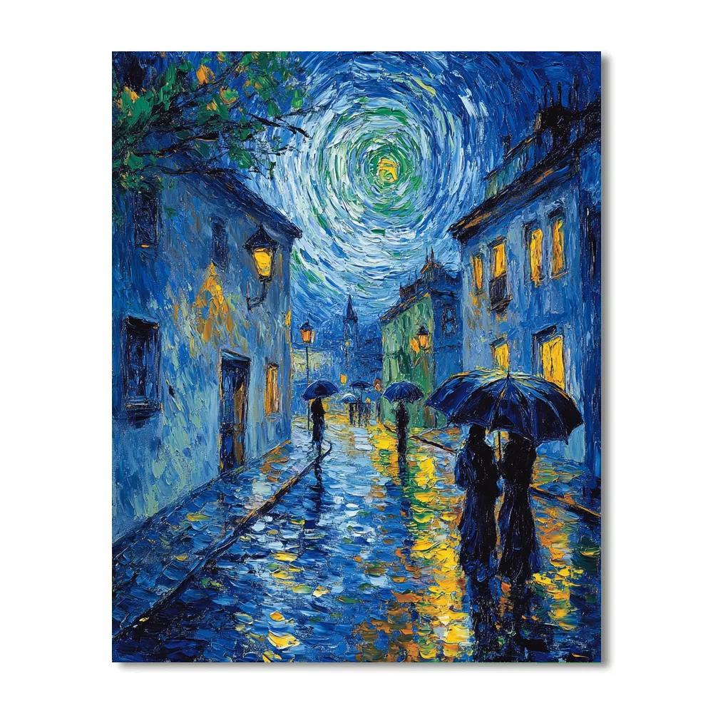Munch Inspired Evening Rain DIY paint by numbers