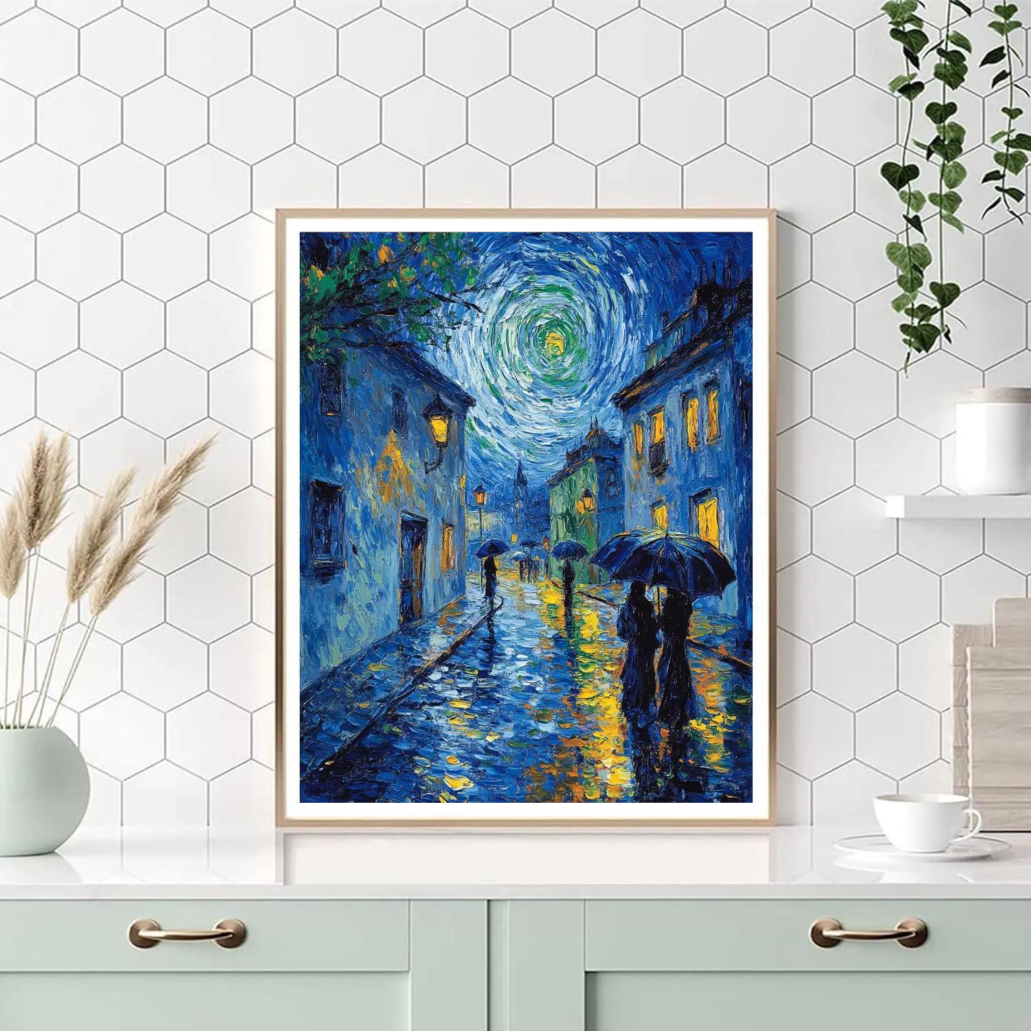 Munch Inspired Evening Rain DIY paint by numbers