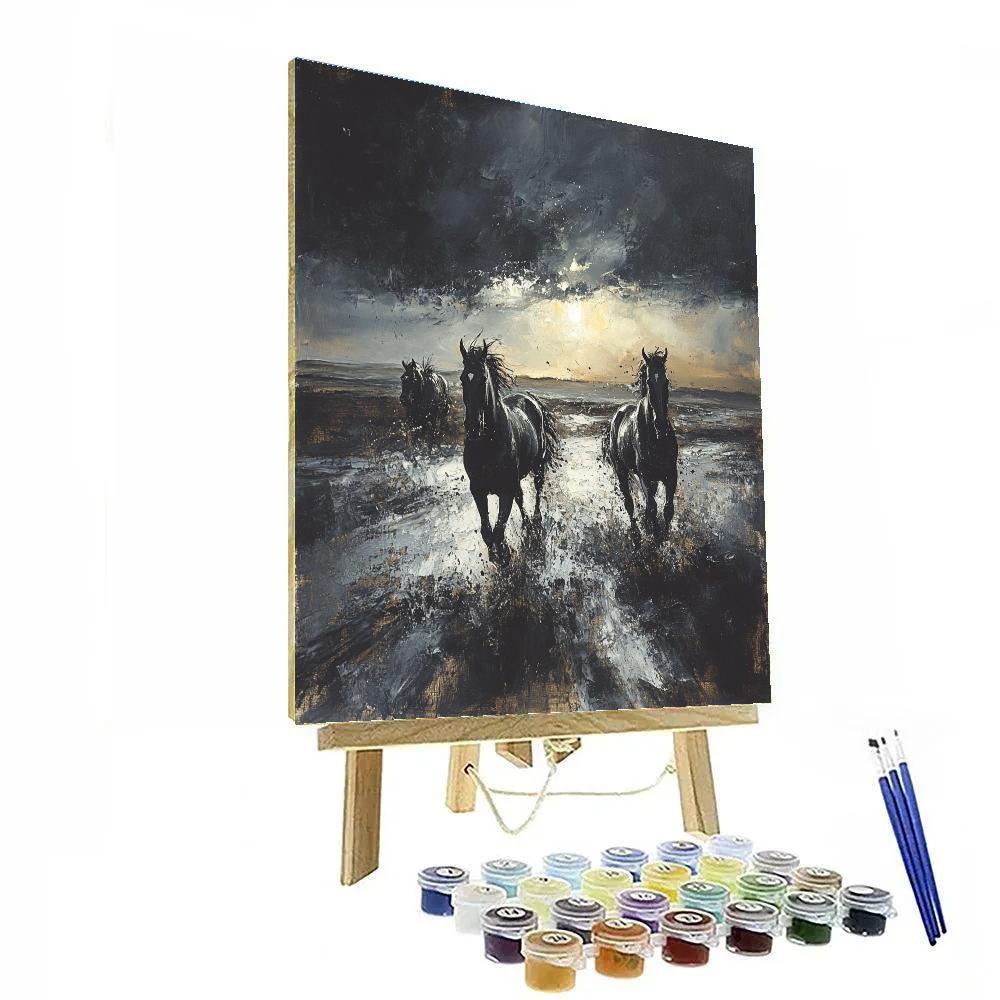 Goya Inspired Wild Horses Number painting