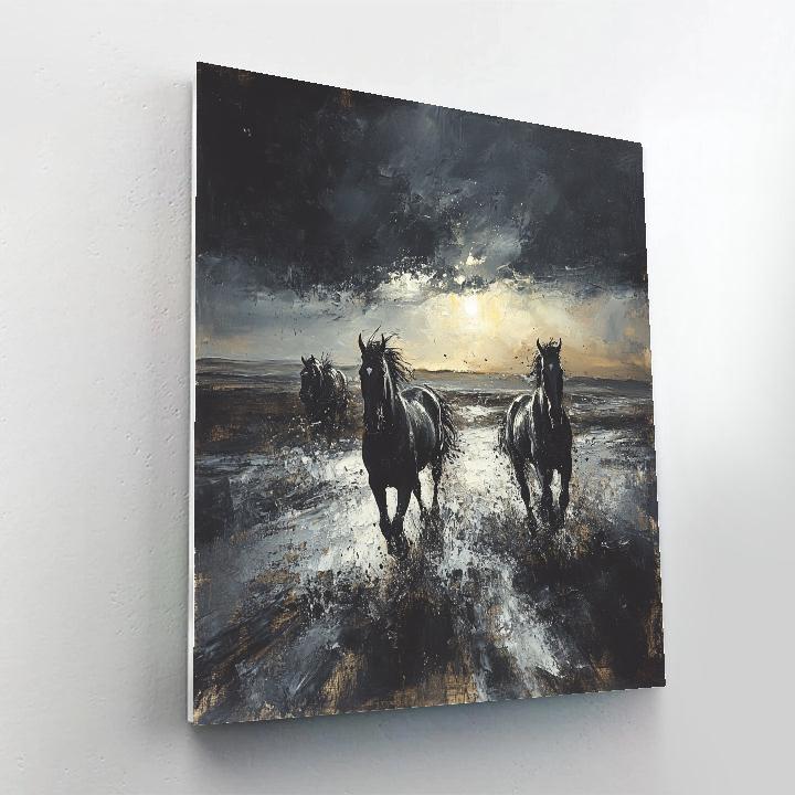 Goya Inspired Wild Horses Number painting