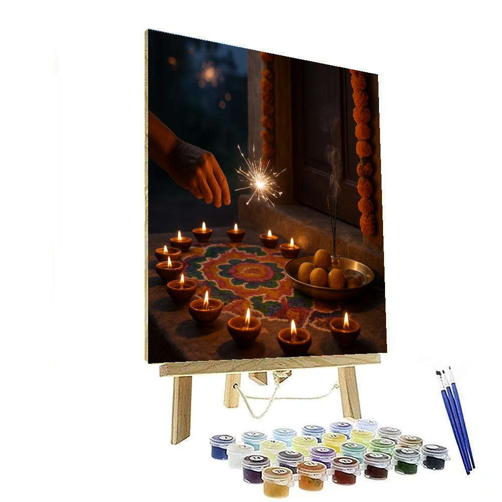 Diwali Doorstep Rangoli Numbered painting kits