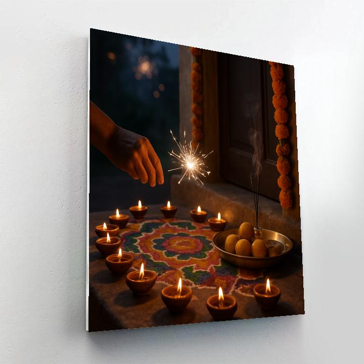 Diwali Doorstep Rangoli Numbered painting kits