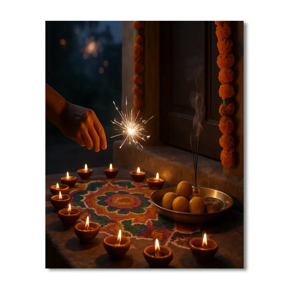 Diwali Doorstep Rangoli Numbered painting kits