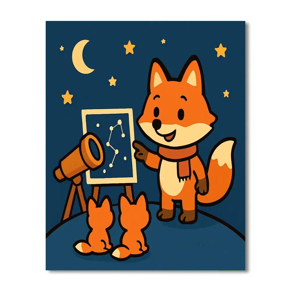 Stargazing Fox Club Numbered painting kits