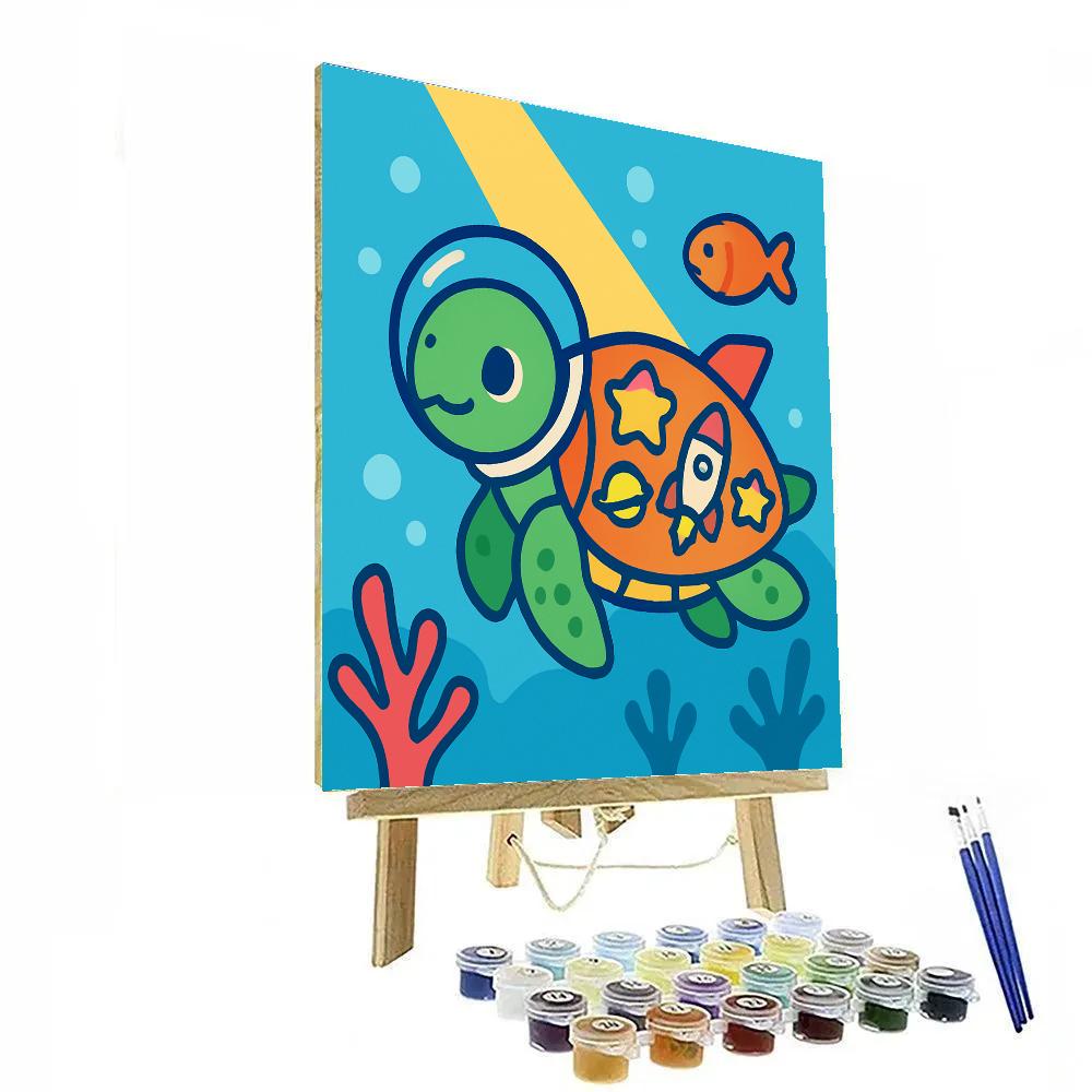 Aquarium Rocket Turtle paint by number