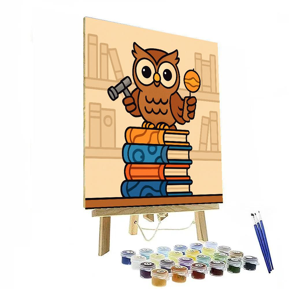 Library Owl And Planet Books paint by number