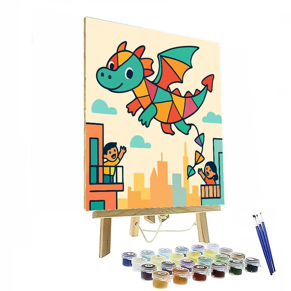 Cloud City Kite Dragon Painting by numbers kit