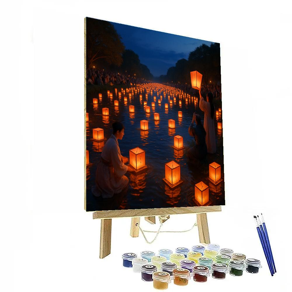 Lantern Festival At Taiwan Riverbank Paint by numbers art