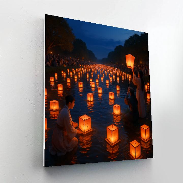 Lantern Festival At Taiwan Riverbank Paint by numbers art
