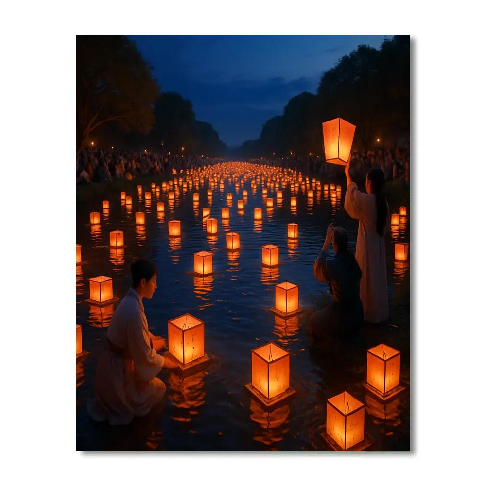 Lantern Festival At Taiwan Riverbank Paint by numbers art